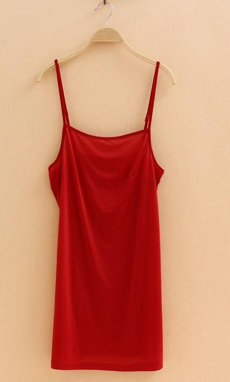 Women lining Camisole Solid Sleeveless Tank TOP Vest Spaghetti Strap Under Slip Tee Shirt Mini Dress vestidos lined beach dress