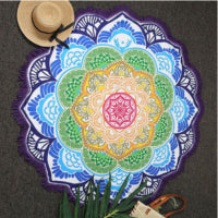 Online discount shop Australia - Hot Women Chic Tassel Indian Mandala Tapestry Lotus Printed Bohemian Beach Towel Yoga Mat Sunblock Round Bikini Cover-Up Blanket