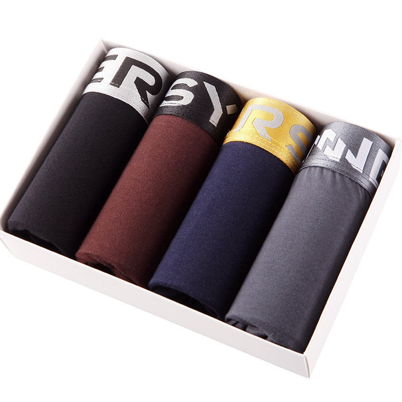 Online discount shop Australia - Mens 4Pcs\lot Underwear Soft Boxers Modal Boxer Men Solid Boxer Shorts Plus Size Boxers Mens Underwear Lot