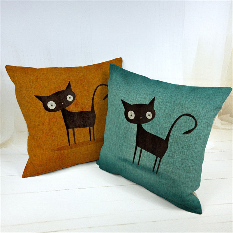 Online discount shop Australia - Fashion Decorative Cushions New Arrival Cartoon Cat Style Cotton LinenThrow Pillows Car Home Decor Cushion Decor