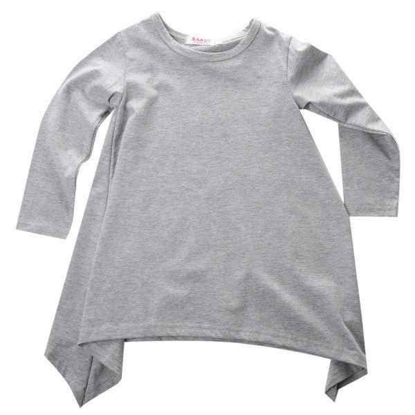 Online discount shop Australia - Baby Girl Dress Max Batwing Loose Asymmetric Long Sleeve Girl Dress For Kids Costume Casual Black and Gray