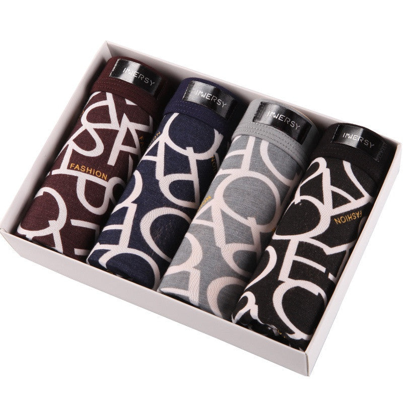 Online discount shop Australia - 4Pcs\lot Mens Underwear Boxers Modal Boxer Men Printed Boxer Shorts Boxers Mens Underwear