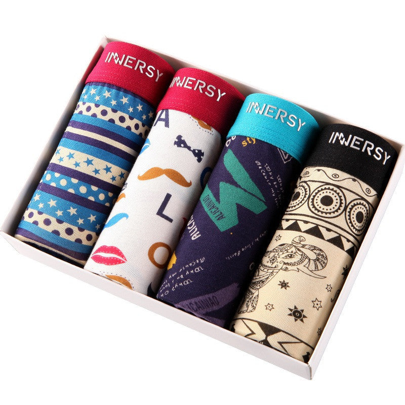 Online discount shop Australia - 4Pcs\lot Mens Underwear Boxers Modal Boxer Men Printed Boxer Shorts Boxers Mens Underwear