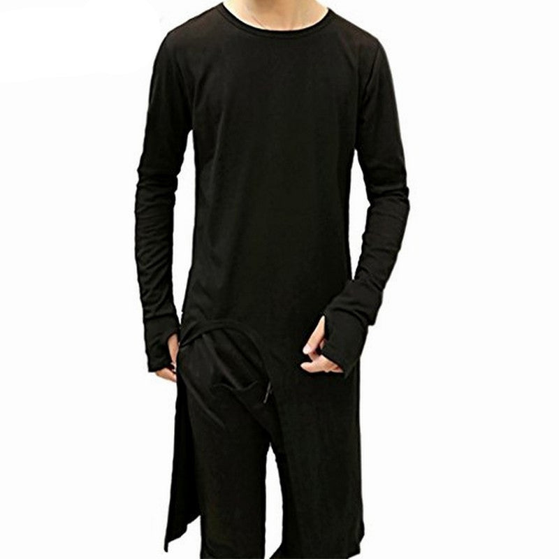 Online discount shop Australia - Brand Clothing Cotton t-shirt Mens Long Sleeve with Finger Hole Long Length Men T Shirts Novelty TeeTop S-XXL H09