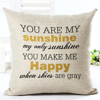 Online discount shop Australia - Love Letter Printed Linen Cotton Square 45x45cm European Home Decor Houseware Bed Cushion Throw Pillow Cushion