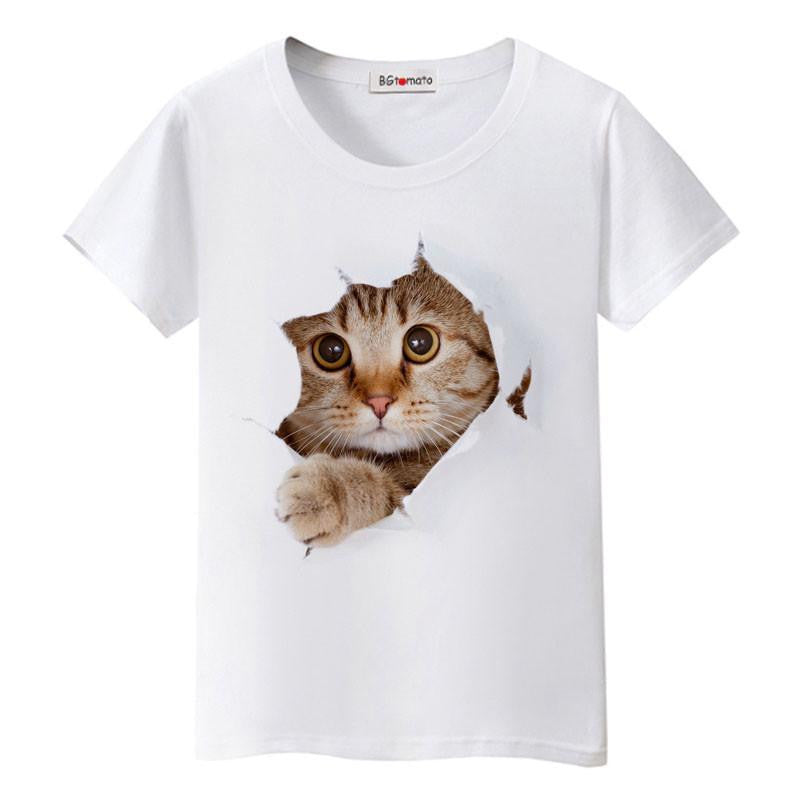 Super cute 3D little cats women lovely cool shirts Good comfortable casual tops brand shirts
