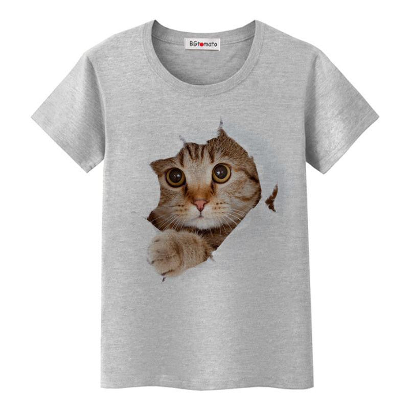 Super cute 3D little cats women lovely cool shirts Good comfortable casual tops brand shirts