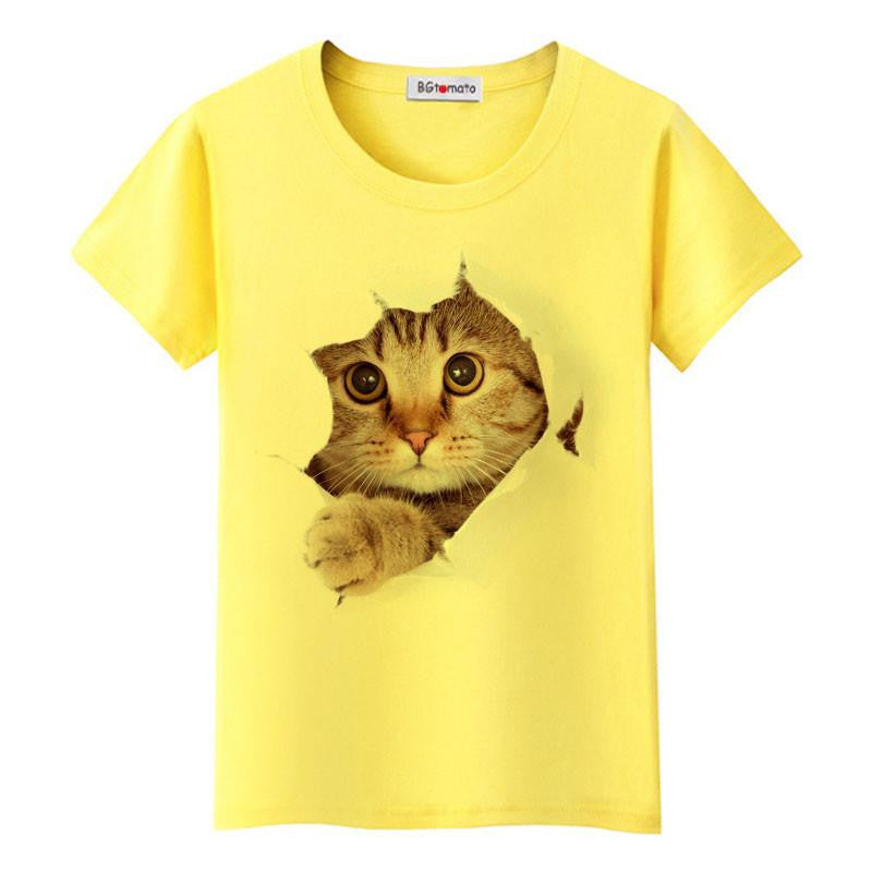 Super cute 3D little cats women lovely cool shirts Good comfortable casual tops brand shirts