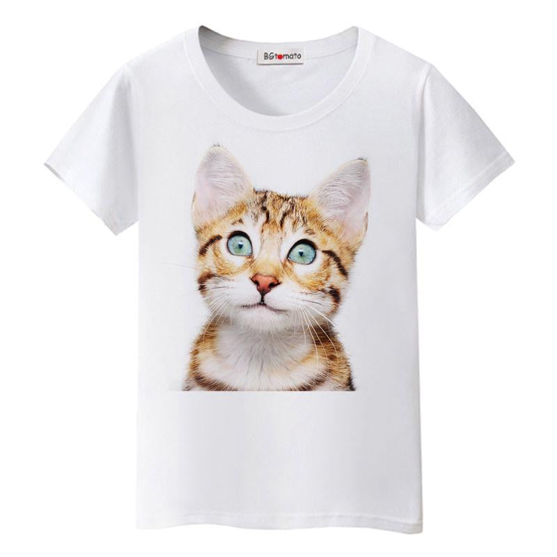 Super cute 3D little cats women lovely cool shirts Good comfortable casual tops brand shirts