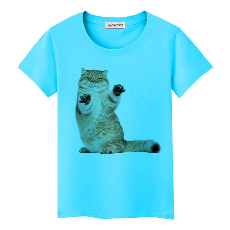 Super cute 3D little cats women lovely cool shirts Good comfortable casual tops brand shirts