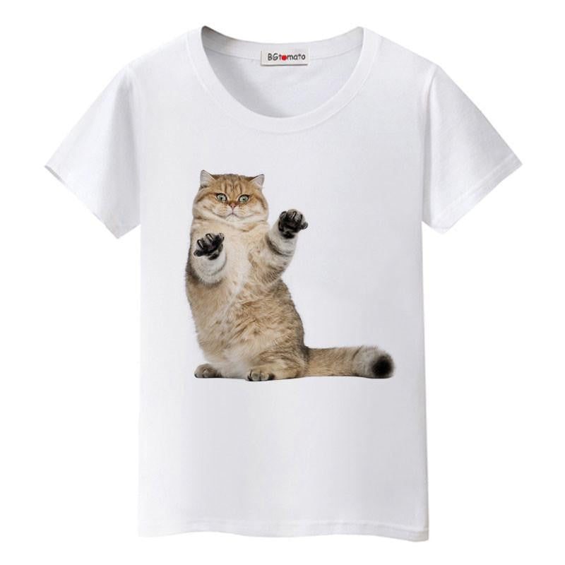 Super cute 3D little cats women lovely cool shirts Good comfortable casual tops brand shirts