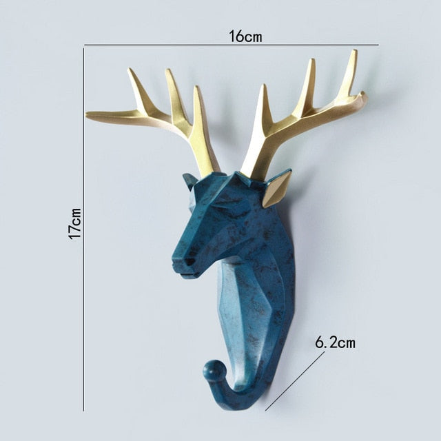 Nordic Animal Hanging Coat Hook Wall Punch-free Deer Head Key Hanger Home Storage