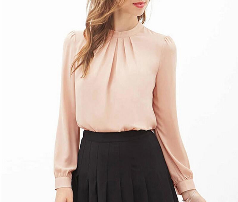 Women Elegant Blouses Blouse Shirt Casual Long Sleeve Shirt Ladies Work Office Shirt