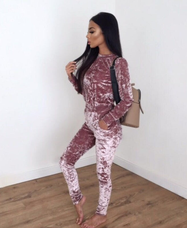 Rompers Womens Jumpsuit Slim Overalls Women Turtleneck One Piece Long Pants Velvet Jumpsuits Playsuits