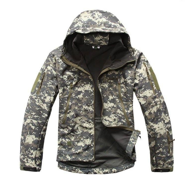 Tactical Snake Camouflage Army Jacket Men Military Shark V4.5 Waterproof Soft Shell Outdoors Jackets Fleece Hooded Camo Clothes