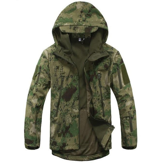 Tactical Snake Camouflage Army Jacket Men Military Shark V4.5 Waterproof Soft Shell Outdoors Jackets Fleece Hooded Camo Clothes