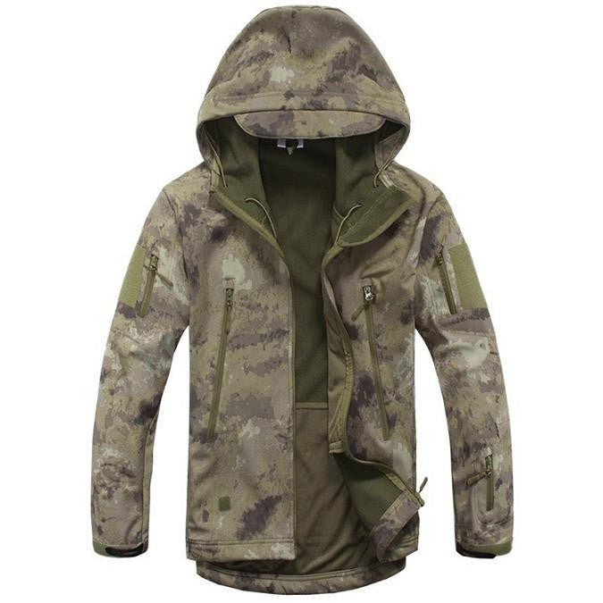 Tactical Snake Camouflage Army Jacket Men Military Shark V4.5 Waterproof Soft Shell Outdoors Jackets Fleece Hooded Camo Clothes