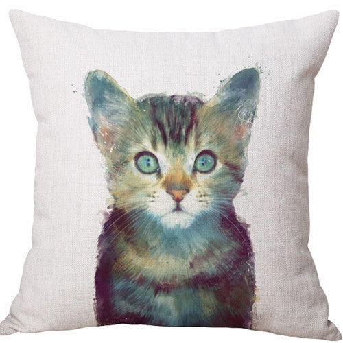 Online discount shop Australia - Animal Cushion Cover Hedgehog Fox Cotton Linen Chair Seat Decorative Pillow Cover 45x45cm Pillowcase Home Living Textile