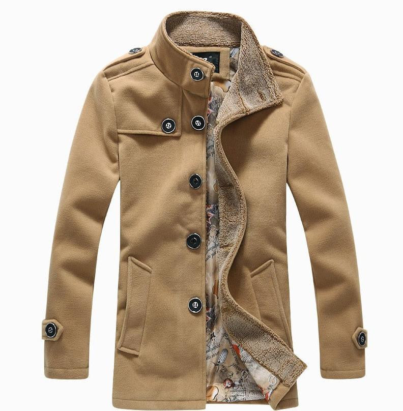 Online discount shop Australia - Men High Quality Wool Blends Trench Coat Male Plus Size Thick Warm Jackets Coat, Size 5xl=us 3xl,g5181