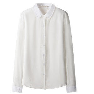 Long-sleeve Shirt 5 Solid Women Blouses Button Color Female Chiffon blouse Women's Slim Clothing