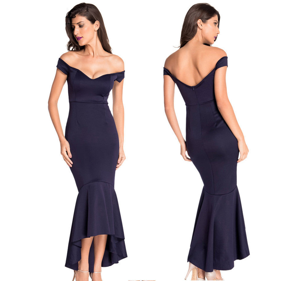 Online discount shop Australia - Elegant Long Party Dresses Nary Blue Gown Sexy Long Dress Party Evening Elegant Women Bodycon Mermaid Dress Off Shoulder