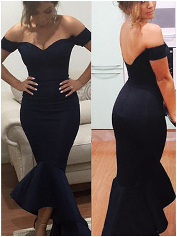 Online discount shop Australia - Elegant Long Party Dresses Nary Blue Gown Sexy Long Dress Party Evening Elegant Women Bodycon Mermaid Dress Off Shoulder