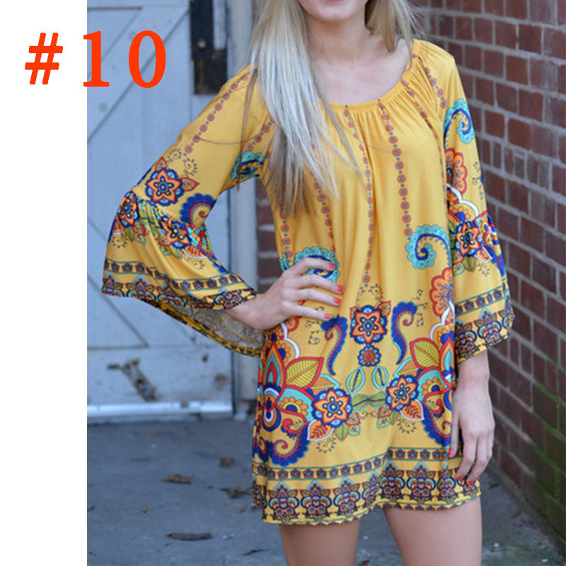 Online discount shop Australia - Bohemiajn Elegant Women Autumn Dress Off Shoulder Beach Tunic Dresses European Style Sexy Vestidos De Festa Ropa Mujer 10674