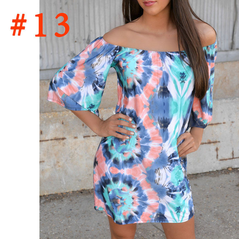 Online discount shop Australia - Bohemiajn Elegant Women Autumn Dress Off Shoulder Beach Tunic Dresses European Style Sexy Vestidos De Festa Ropa Mujer 10674