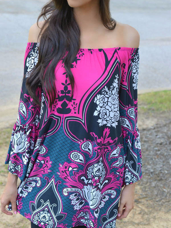 Online discount shop Australia - Bohemiajn Elegant Women Autumn Dress Off Shoulder Beach Tunic Dresses European Style Sexy Vestidos De Festa Ropa Mujer 10674