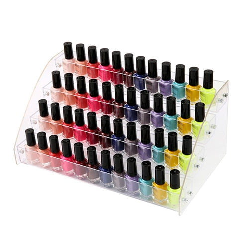 Acrylic Nail Polish Display Organizer 2-3-4-5-6-7 Layer Manicure Cosmetics Jewelry Display Stand Holder Clear Acrylic Makeup Box