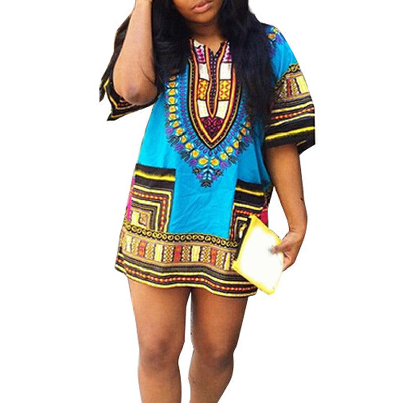 Online discount shop Australia - Boho Women Autumn Tunic Dress Hippie Punk Traditional Dashiki Top Shirt Dresses for African Clothing Plus Size 10744