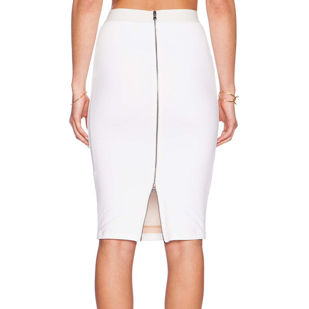 Skirts Women Slim Fitted Knee Length Pencil Skirt High Waist Straight Women Back Zipper Skirt Multi-color Women Skirts