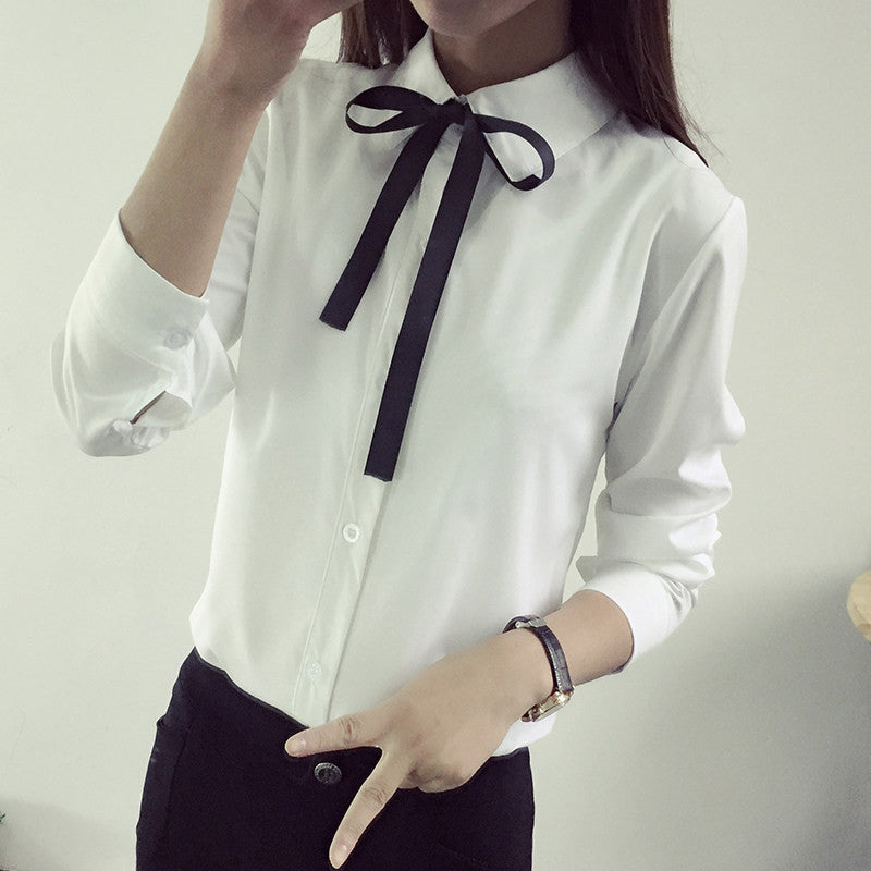 Fashion women blouse slim blouse ol blouse long-sleeve women white blouse female white shirt