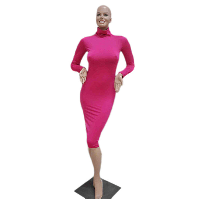 Online discount shop Australia - 8 Colors Women's Sexy Slim Fashion Europe Style High Neck Clubwear Night Wear Bodycon Dresses
