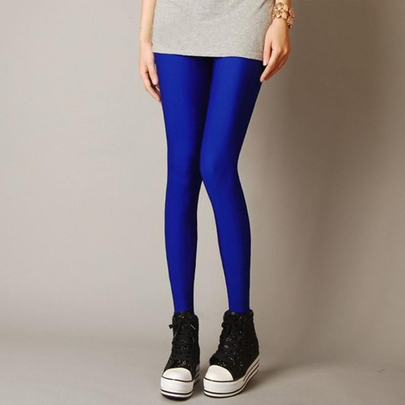 Women Slim spandex Leggings Solid Candy Color Neon Leggings Adventure Time Skinny High Elastic female Pants & soft legins