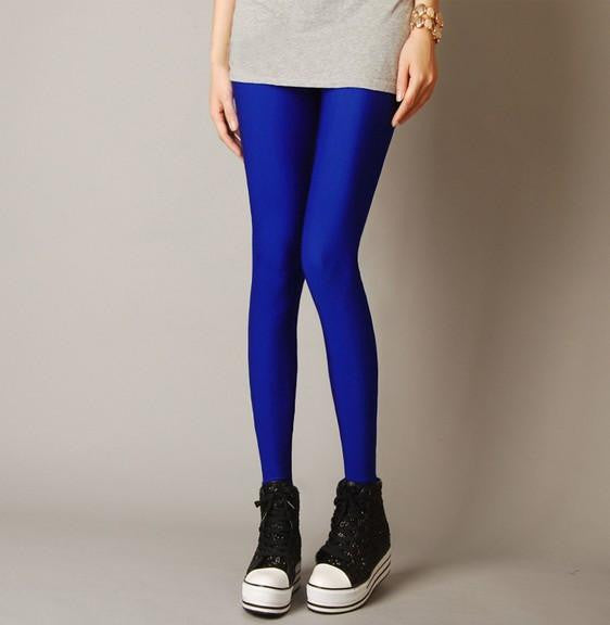 Women Slim spandex Leggings Solid Candy Color Neon Leggings Adventure Time Skinny High Elastic female Pants & soft legins