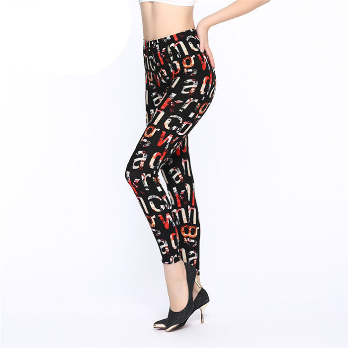 Online discount shop Australia - Lip Dot Cartoon Leggings Women With Print leggings soft hot thickness spandex /Cotton Pants Legging stretch female leggins