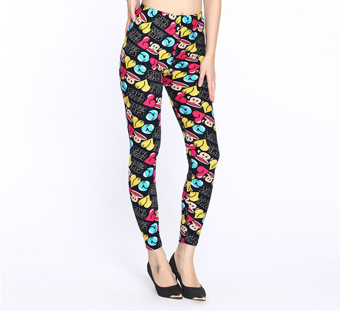 Online discount shop Australia - Lip Dot Cartoon Leggings Women With Print leggings soft hot thickness spandex /Cotton Pants Legging stretch female leggins