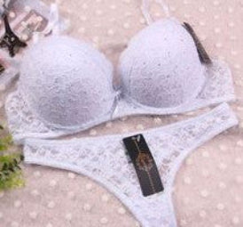 Online discount shop Australia - Brand Sexy Full Lace Floral Princess Underwear Bra Sets VS Push Up Bra and Thong Set For Secret Women