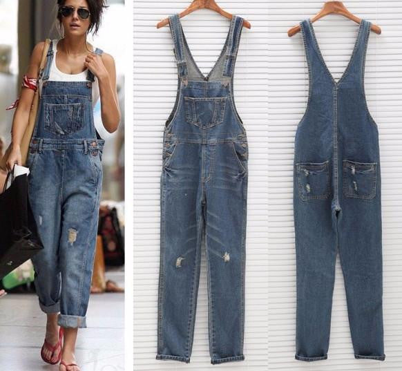 Women Jumpsuit Denim Overalls Casual Jeans Full Length Romper Women Jumpsuit Plus Size