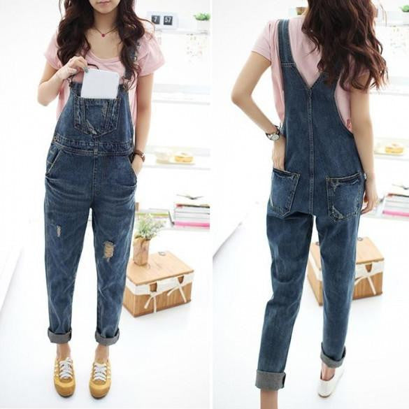 Women Jumpsuit Denim Overalls Casual Jeans Full Length Romper Women Jumpsuit Plus Size