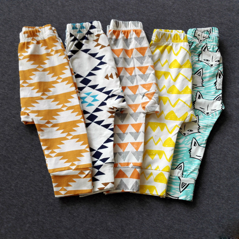 Online discount shop Australia - Baby Girls Boys Pants Cotton Harem Pants Cartoon Geometry Printed Pants Toddler Children Clothes Trousers