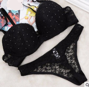 Bra Women's Push Up bra Brief Sets Lace Bras Black White Red Brown Lingerie Set