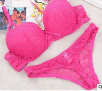 Bra Women's Push Up bra Brief Sets Lace Bras Black White Red Brown Lingerie Set