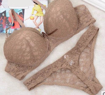 Bra Women's Push Up bra Brief Sets Lace Bras Black White Red Brown Lingerie Set