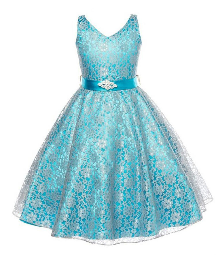 Online discount shop Australia - girl dress ceremony sleeveless V-neck princess dress teenagers girls school prom gowns dresses kids formal clothes