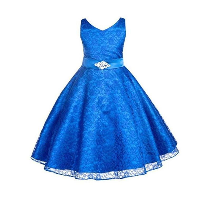 Online discount shop Australia - girl dress ceremony sleeveless V-neck princess dress teenagers girls school prom gowns dresses kids formal clothes