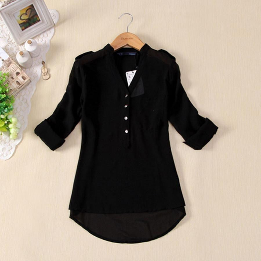 Women Chiffon Blouse Shirts Womens Tops Fashion Style Clothing Short Sleeve Plus Size S-3XL