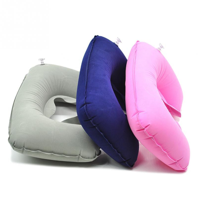 Portable U-Shape Flocked Pillow Neck Rest Car Travel Comfort Headrest Car Flight Travel Soft Nursing Cushion
