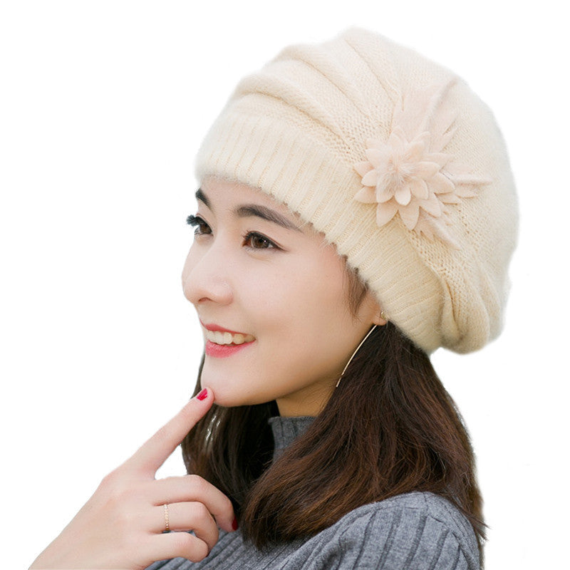 Online discount shop Australia - Hats for women beanie mom's cap solid beret Rabbit hair